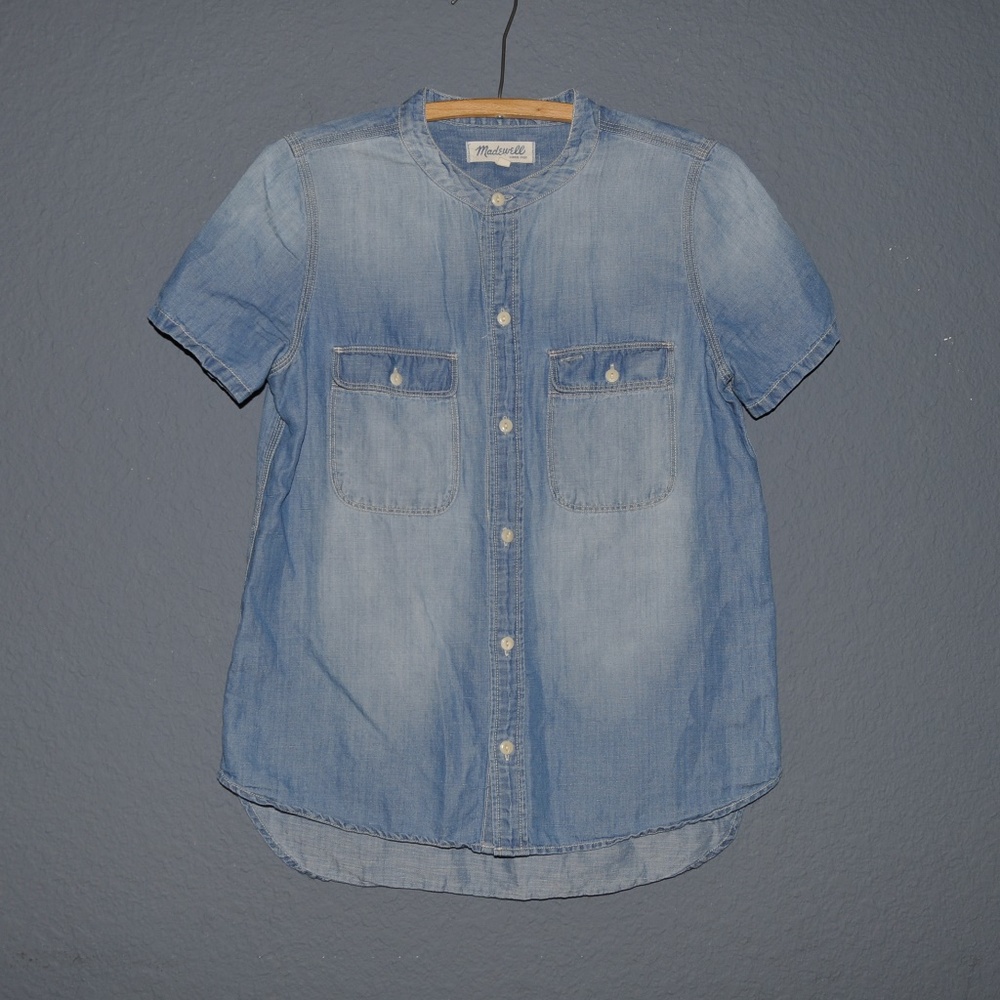 MADEWELL Blue Perfect Chambray Sunday Shirt [E8] - Picture 6 of 8